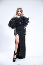 Load image into Gallery viewer, Elegant Feather Maxi Dress
