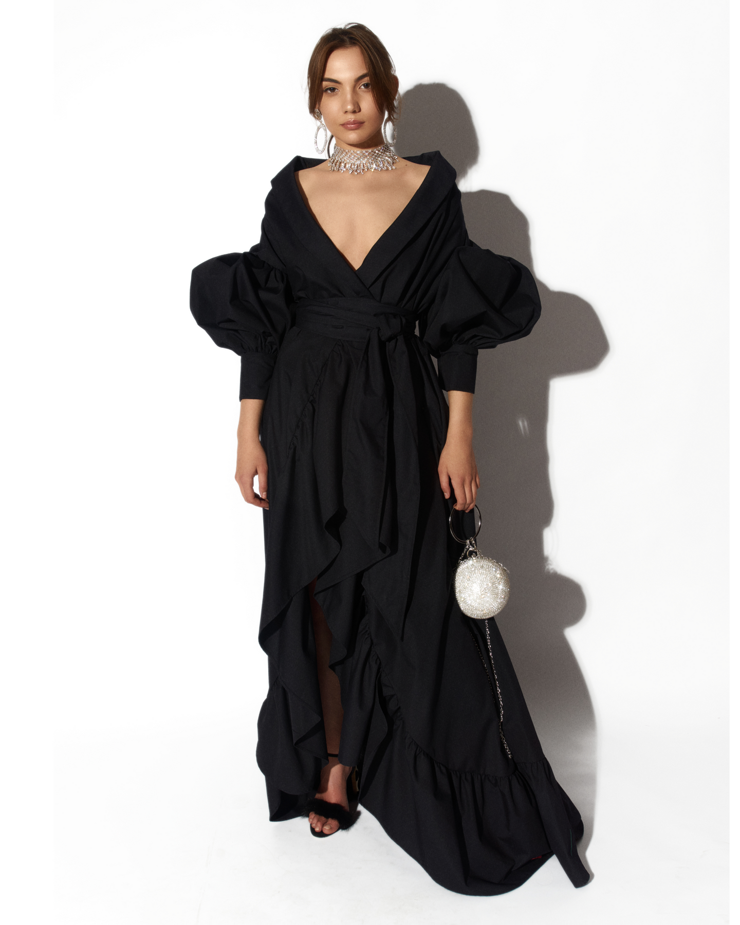 Black Kimono Gown by Morphine Fashion